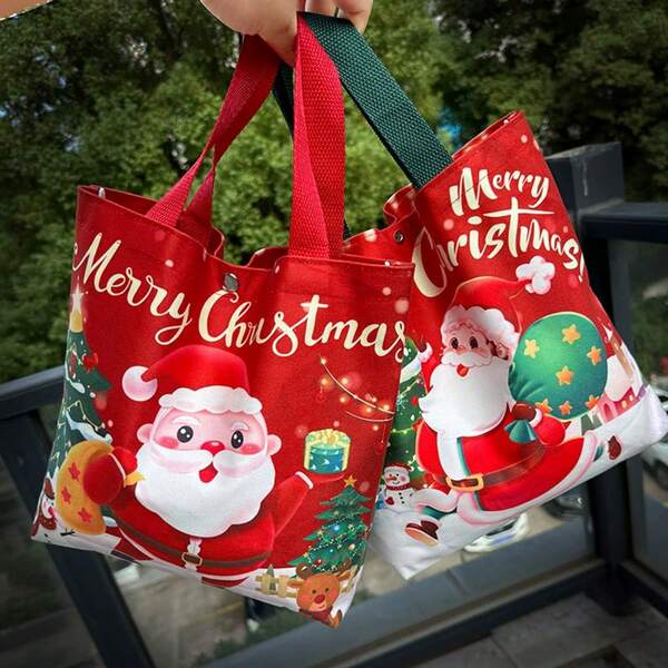 Christmas Gift Bag, Xmas Party Favor Cloth Tote Bags, Xmas Gift Wrapping Supplies, Christmas Decorations For Home 2025 Christmas Noel Gifts New Year 2026 Packaging Bags