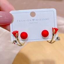 A Pair Of Tulip Earrings For Couples,  For Sensitive Skin, Anniversary Gift, Couple Symbol Set