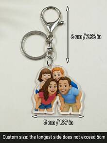 Customized Photo Keychain, Cute Keychain, Customizable Photo Bag Pendant, Unisex Keychain, Christmas Gift, Customized Cartoon Acrylic Keychain, Birthday Gift, Anniversary Gift, Gift For Friends, Family, Students, Moms, Boys, Girls, Personalized Gift - Style a - View 6