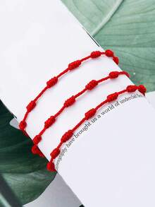 Bộ 24 vòng tay dây đỏ có thể điều chỉnh, vòng tay 7 nút thắt thủ công, vòng tay xếp chồng cổ điển, phụ kiện vòng tay thời trang cho các cặp đôi và bạn bè, vòng tay tình bạn, vòng tay cặp đôi, bộ vòng tay may mắn dây đỏ, bao bì thiệp, thích hợp làm quà tặng hoặc đeo hàng ngày - bộ vòng tay - Xem 6