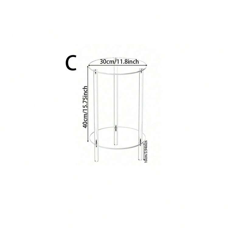 1pc Acrylic Transparent Coffee Table, Modern Minimalist Round Side Table For Living Room, Small Apartment - Transparent - View 8