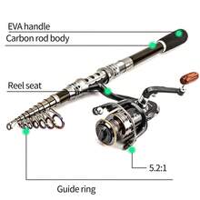 Fishing Rod And Reel Combo, Carbon Fiber Telescopic Fishing Pole - Spinning Reel Fishing Carrier Bag, Fishing, Freshwater And Fishing Rod Kit, Travel Fishing Kit For, Fishing Rod, Fishing Accessories