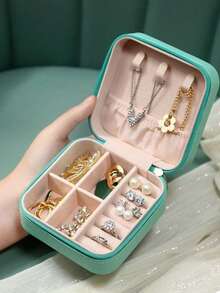 صندوق مجوهرات ذو طبقتين سعة كبيرة، صندوق تخزين مجوهرات محمول، صندوق مجوهرات للزينة، صندوق مجوهرات هدية من الجلد، حاوية عرض فاخرة للتخزين، صندوق مجوهرات متعدد الوظائف من جلد البولي يوريثان مع قفل لساعة، صندوق تخزين، صندوق تخزين خاتم وأقراط وقلادة، صندوق تخزين مجوهرات منزلي، صندوق منظم مجوهرات