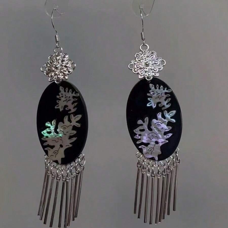 Cercei asortați în stil chinezesc vintage, cercei emailați, cercei noi la modă, potriviți pentru purtarea zilnică a femeilor