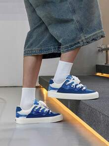 Casual Canvas Sneakers, Versatile Non-Slip Skateboard Shoes For Teens And Couples