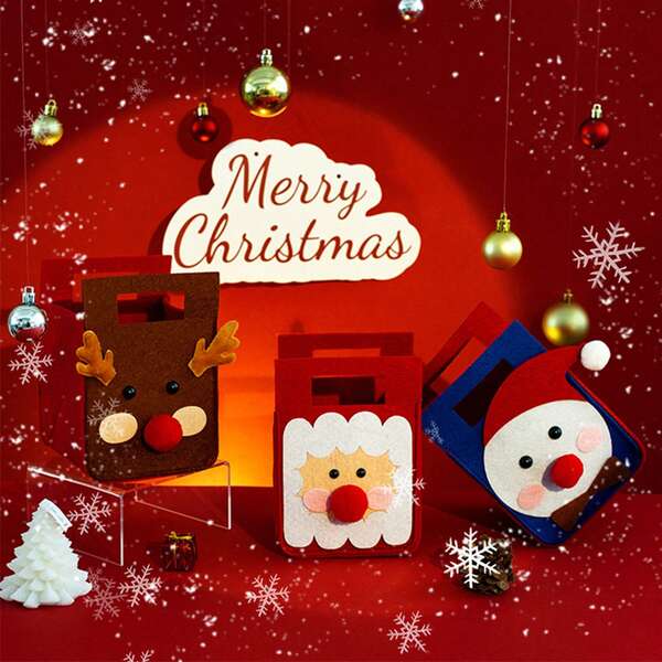 1 pieza Bolsas de regalo de Navidad, Bolsas de regalo de Papá Noel, Bolso de muñeco de nieve navideño, Bolsas de regalo de manzana de Nochebuena, Bolsas de embalaje de frutas navideñas, Bolsas de regalo de dulces, Bolsas decorativas de recuerdos