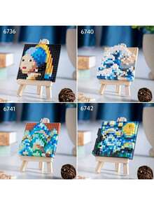1 Painting Building Blocks, DIY Painting Building Blocks, Starry Sky, Girl, Waves, Mountains, Building Blocks, Birthday Gift, Painting Enthusiasts Desktop Decor, Living Room Decor, Office Desk Ornament - Multicolor - View 10