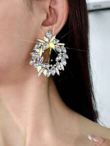 2 Stücke modische, übertriebene, bunte Kristall-Ohrstecker, einzigartiges hochwertiges Ohrringdesign