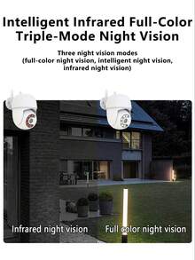 1pc 5V White Smart Surveillance Camera With Two-Way Audio, Outdoor Wall-Mounted, Smart Alarm Notification, Real-Time Viewing And Recording