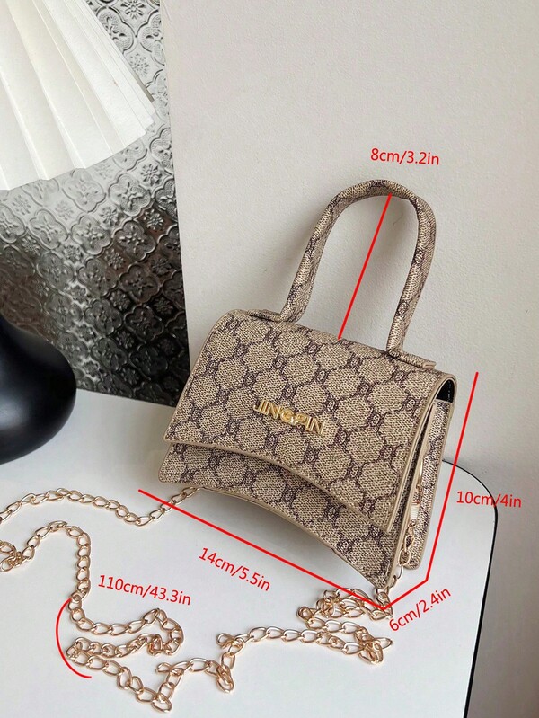 حقيبة كروسبودي صغيرة جديدة للنساء، حقيبة يد صغيرة بطبعة زهرية رجعية أنيقة مع سلسلة كلاسيكية (حقيبة يد زهرية عتيقة، مناسبة لحمل المناديل والأحمر الشفاه وما إلى ذلك)