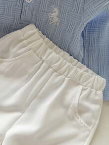 2pcs Baby Boys Polo Shirt & Pants Set, Long Sleeve T-Shirt & Trousers Outfit, Summer - Multicolor - View 7