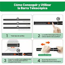 LENGSIDA Cortineros para Ventanas, Barra de Cortina Telescópica de Metal con Soporte, 81-120 cm, Negro (1.2M) - 2 millones - Ver 2