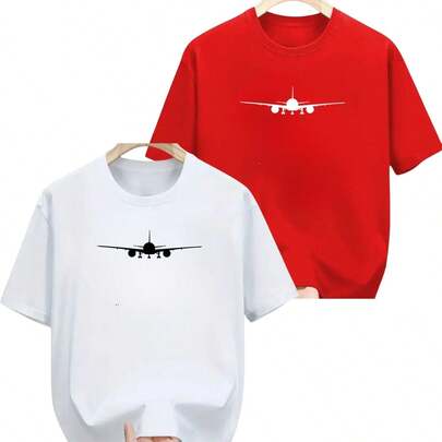 KIT 2 CAMISETA Masculina Manga Curta Estampada Malha 30.1 100% Algodão Estampada