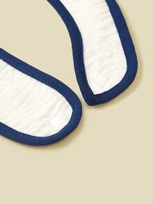 5件装柔软婴儿U型围兜卡通刺绣图案多功能拍嗝巾婴儿喂奶口水垫 - 彩色 - 查看 4