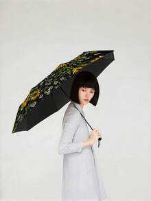 Guarda-chuva Dobrável com Crânio e Girassol, Presente de Halloween, Viagem, Ultralight, Portátil, Proteção UV, À Prova de Chuva, Guarda-sol Resistente para Homens e Mulheres