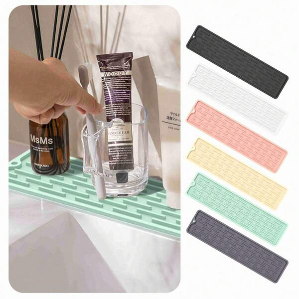 3 piezas, Tabla de secado de utensilios de cocina, Rejilla para ollas calientes, Alfombrilla de silicona de secado rápido, Alfombrilla de drenaje larga de silicona, Alfombrilla de aislamiento de cocina, Alfombrilla para ollas, Alfombrilla para fregadero y encimera, Alfombrilla antideslizante para tabla de cortar, tazas y palillos