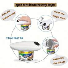 Electric Can Opener, Compact Wireless Design, Requires 2 AA Batteries (Not Included), Working Voltage ≤36V, ABS Material, Smooth Edges, And Reliable, With Auto Power-Off Function, Suitable For Elderly, Ideal For Kitchen And Camping - Multicolor - View 6