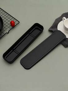 1pc Portable Cutlery Box, Small & Medium Size Makeup Brush, Knife, Fork, Spoon, Chopsticks Box, Pencil Box With Lid, Colorful Storage Box, Essential Travel Cutlery Set, Suitable For Halloween, Christmas Gifts