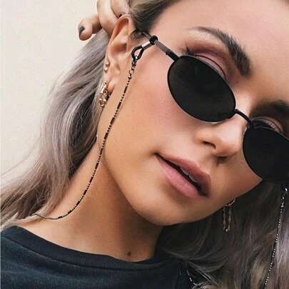 1pc Fashionable Starfish  Glasses Chain   Women's Metal Sunglasses Chain,Women's Glasses Anti Slip Chains,Suitable As Tourism And Vacation Sunglasses Decoration Chain,Eyeglasses Strap Chain Women     Party Hollow Out Metallic Eyeglass Chain Necklace Glasses Accessories For Women