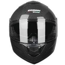 Crown Racing Kask motocyklowy z podwójnym wizjerem, odchylany do góry, modułowy, integralny, dla mężczyzn, zatwierdzony przez DOT
