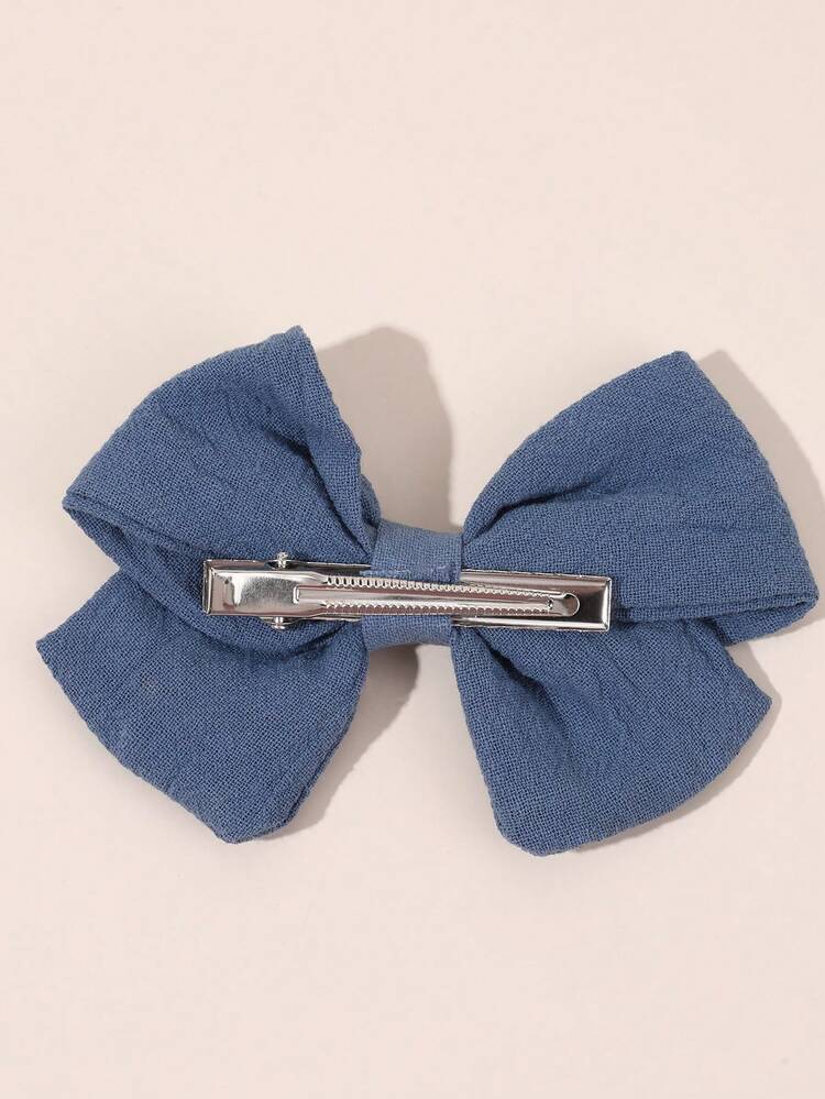 8个花朵刺绣蝴蝶结发夹，纯色，柔软面料，精致刺绣蝴蝶结发夹，鸭嘴夹款式，适合青少年日常佩戴 - 彩色 - 查看 5