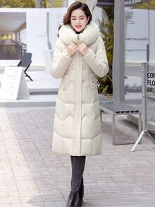 Women Winter Coats - White - View 3