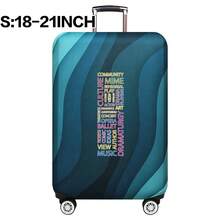 弹性行李箱套旅行箱套，带文字字母印花，适用于 18 至 32 英寸行李保护套，适用于户外旅行商务时尚图形图案，适用于男女旅行配件涤纶行李箱学生返校用品袋，适用于学校配件，行李保护器返校用品大学宿舍学生必备品，适用于男士女士假期旅行必备品户外包，适用于学校配件 - 藍色 - 查看 13