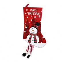 1pc Christmas Stocking Gift Bag, Christmas Gift Sock, Christmas Tree Hanging Decoration, Home Decor Accessory - Multicolor - View 11