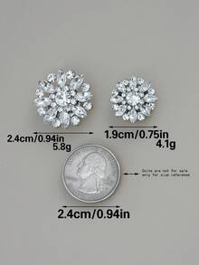 1/2/4pcs Rhinestone Button Covers For Women, Crystal Button Covers, Detachable Clip On Button Covers, Crystal Fancy Buttons For Clothing, Button Snaps With Pliers Press For Dress Suit Tux Shirt Accessories, Silver Color