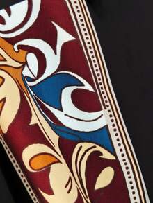 Men's Contrast Color Totem Print Shirt, Street Fashion, Long Sleeve Top