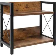 Office Desk Shelf Organizer, Wood Desktop Bookshelf Supplies Storage Rack, Shelf Top Of Desk And Dresser And Cubicle Decor Aesthetic Bookshelf Brown, Small 12.9 Lx6.3 Wx10.2 H - 棕色 + 小號(12.9 英吋長 x 6.3 英吋寬 x 10.2 英吋高) - 查看 1
