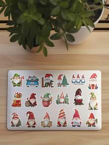 50 pièces Autocollants de gnome de Noël pour scrapbooking, planche à roulettes, guitare, cadeaux de Noël, décoration de chambre