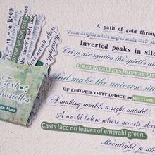 40 Stücke lange Streifen Vintage Aufkleber mit englischen Worten für Scrapbooking, Junk Journals, Dekoration, Feiertage, Weihnachten, Halloween, Valentinstag