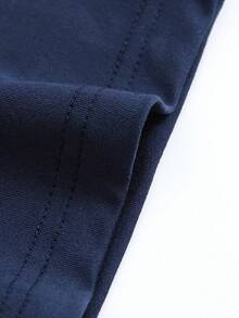 Men's Fashionable Short Sleeve T-Shirt | Exquisite Design | Essential For Summer | Easy To Match, Showcases Your Style - 藏蓝色 - 查看 4