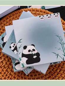 4pcs Cute Panda Design Stickers, Convenient Stickers For Desk And Office, Attractive Office Memo Notes