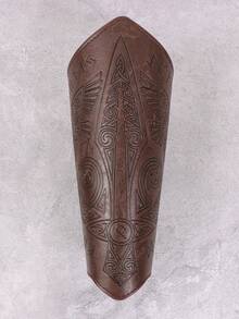 1 Stück mittelalterliches Wikinger PU Leder Armband Renaissance historischer Ritter Armschutz für Renaissance Wikinger Messe Larp Halloween Kostüm Accessoire