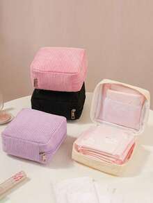 Túi đựng băng vệ sinh bằng vải nhung kẻ, túi đựng son môi trang điểm di động, túi đựng son môi trang điểm dung tích lớn, chống thấm nước, thiết kế hoạt hình, ví đựng tiền xu, túi đựng tiền mặt cho bé gái, vải chống thấm nước để đựng băng vệ sinh và miếng lót, túi trang điểm, túi đựng mỹ phẩm, hộp đựng đồ trang điểm, du lịch, túi đựng đồ trang điểm, túi, bàn trang điểm, túi đựng đồ trang điểm, túi nhỏ, dung tích lớn, túi đựng đồ trang điểm lớn, quà Giáng sinh, túi nhỏ, ví cầm tay/túi xách nhỏ, hộp đựng đồ trang điểm, sắp xếp đồ trang điểm, túi, hộp đựng cọ, túi mini, túi dung tích lớn, quà Giáng sinh, túi đựng đồ trang điểm - Nhiều màu - Xem 8