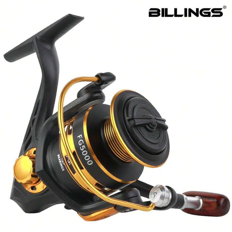 BILLINGS Spinning Fishing Reel For Saltwater Freshwater,1000-7000 Series Spinning Reel,Fold Rocker Left/Right Interchangeable,10KG Max Drag,Metal Spool,5.2:1 Gear Ratio