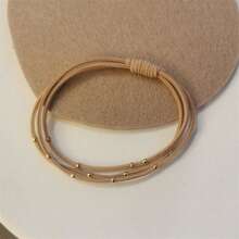 1 Stück modischer, vielseitiger, minimalistischer beiger nahtloser Haargummi, Haargummis, Haargummibänder, Haarseile