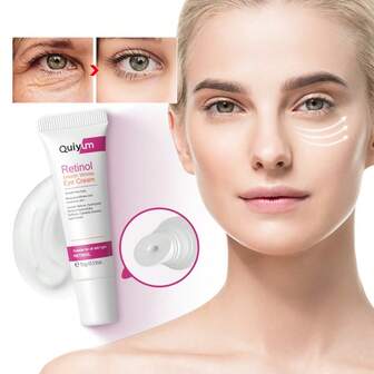 1 pieza Crema antienvejecimiento QUIYUM Retinol para suavizar las arrugas, 15g Hidratante y luminoso Esencia para el contorno de ojos Reparación de la piel Aclarado de ojeras Firmeza para hinchazón para mujeres, mamá, esposa, hermana, adolescente, novia para todo tipo de piel de mujer
