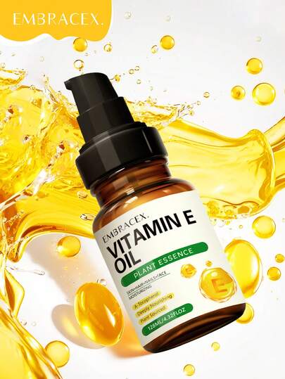 EMBRACEX. 128毫升纯维生素E油，适用于肌肤、疤痕、头发和面部护理 | 天然D-α-生育酚维生素E精油，天然植物萃取，适用于日常面部保湿、身体护理和头发护理