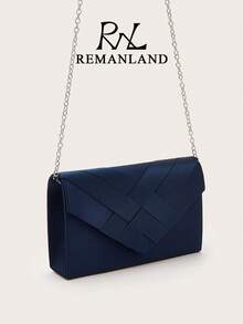 REMANLAND Elegante bolso de hombro de mujer a cuadros, elegante bolso de mano azul marino, bolso de fiesta de mujer, adecuado para fiestas, bodas, galas y otras ocasiones de mujer, una opción ideal para chicas y mujeres de fiesta, también el mejor regalo para mujeres
