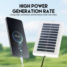 1个便携式太阳能USB充电板 - 不可拆卸光伏移动电源，适用于手机、手电筒和风扇 | 露营、旅行和紧急情况的理想之选，便携式充电器
