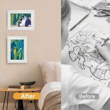 A4 Art Frames Front Opening Artwork Display Frame Picture Wall Hanging Picture - White - View 5