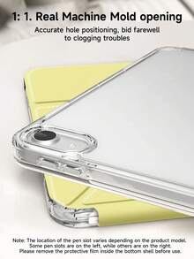 1pc Pure Yellow Dual-Sided Acrylic Transparent Crystal Backboard Shockproof Sleep/Wake Tablet Case Compatible With IPad (A16) 11th Gen 11-Inch 2025 Case, IPad 10th Gen 10.9-Inch 2022 Case, Ultra-Thin Stand Case, Hard Clear Back Cover,Great Holiday Gift,Fashionable And Simple Pattern(Yellow)