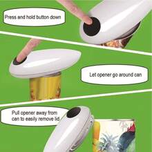 Electric Can Opener, Handheld One-Touch Automatic Can Opener, Smooth Edge Kitchen Gadget, Electric Can Opener Suitable For Elderly People With Arthritis - 彩色 - 查看 9
