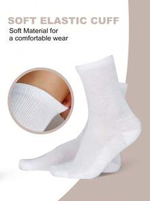 5 Pairs Of Solid Casual Ankle For All Season Breathable & Comfortable Fabric Stretchy Sport Socks