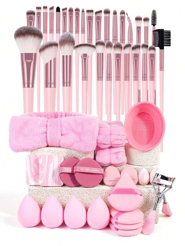 MAANGE 26 buc/30 buc pensule de machiaj profesionale moi 26/30/31/50/51 buc set de instrumente de machiaj profesionale, include set de pensule de machiaj moi, set de accesorii pentru puf de machiaj, portabil de călătorie, pentru călătorie, pensulă pentru pudră, pensulă pentru blush, pensulă pentru corector, pensulă de contur