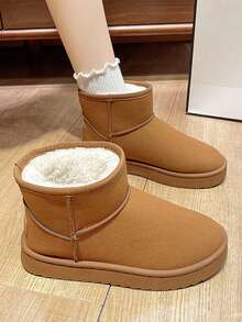 2025冬季新款时尚女士棉质雪地靴，保暖厚实