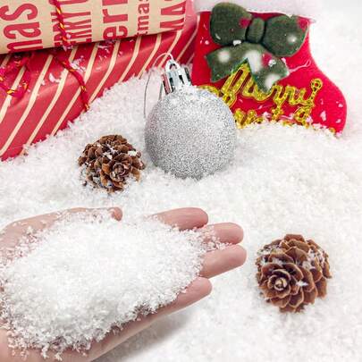 500g Christmas Decoration Artificial Plastic Christmas Simulation Snow, Holiday Party Decoration, Home Kitchen Holiday Decoration, Gift Idea For Christmas Decoration, Crafts Display, Winter Exhibition, Holiday Decoration Of Fake Snow Home Decor Christmas Decorations Room Decor